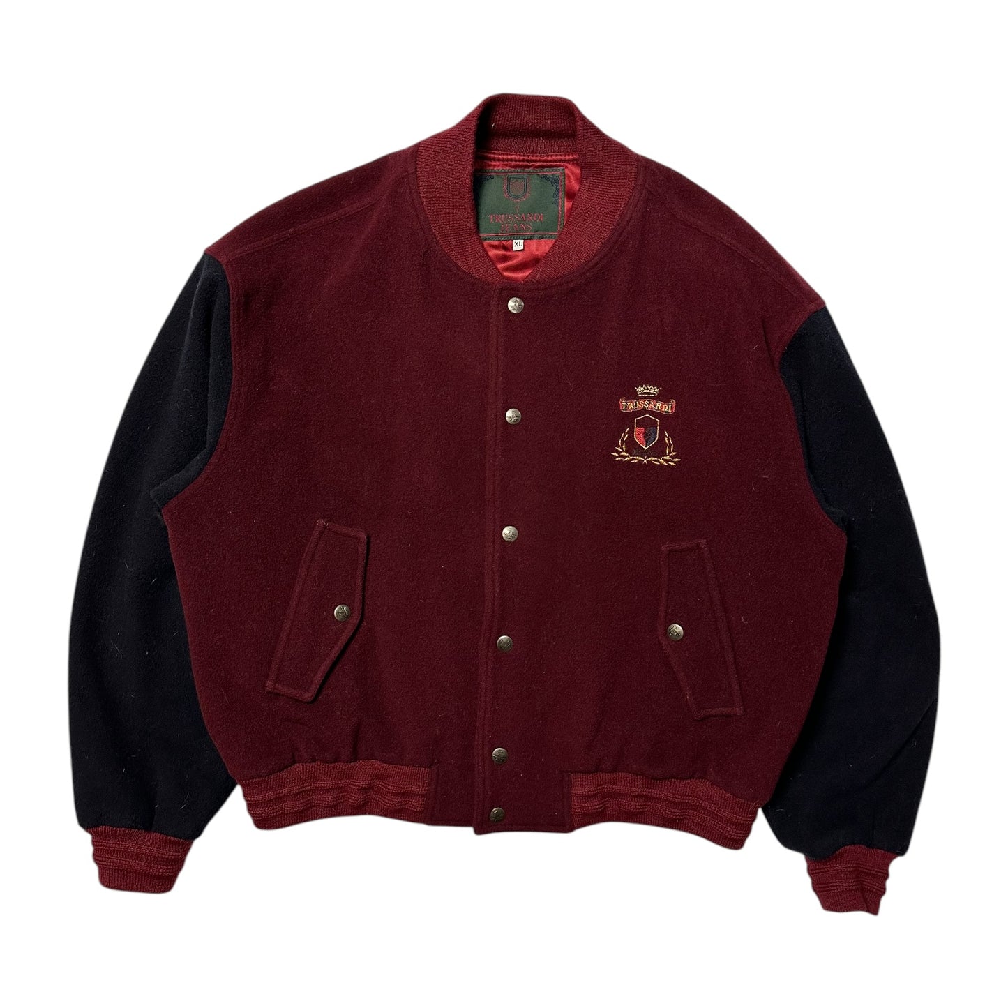 Trussardi Wool Two Tone Varsity Jacket