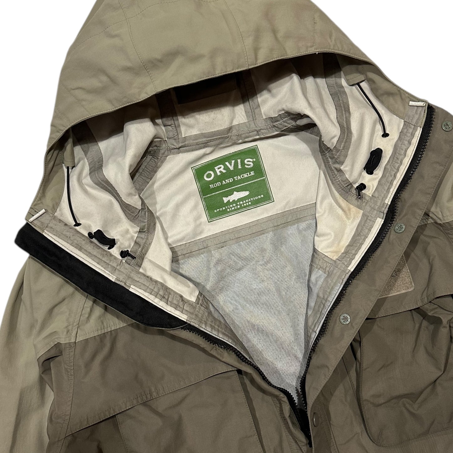 Orvis Khaki Fishing Waterproof Jacket