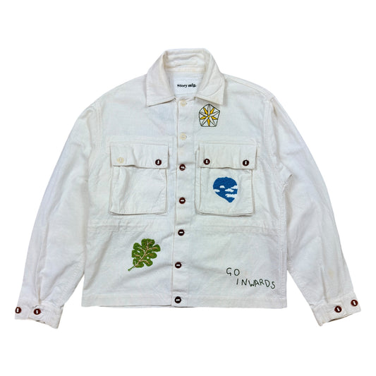 Story MFG Helix White Overshirt Jacket