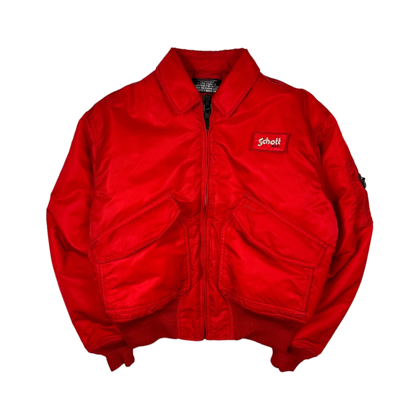 Schott NYC Red Bomber Jacket