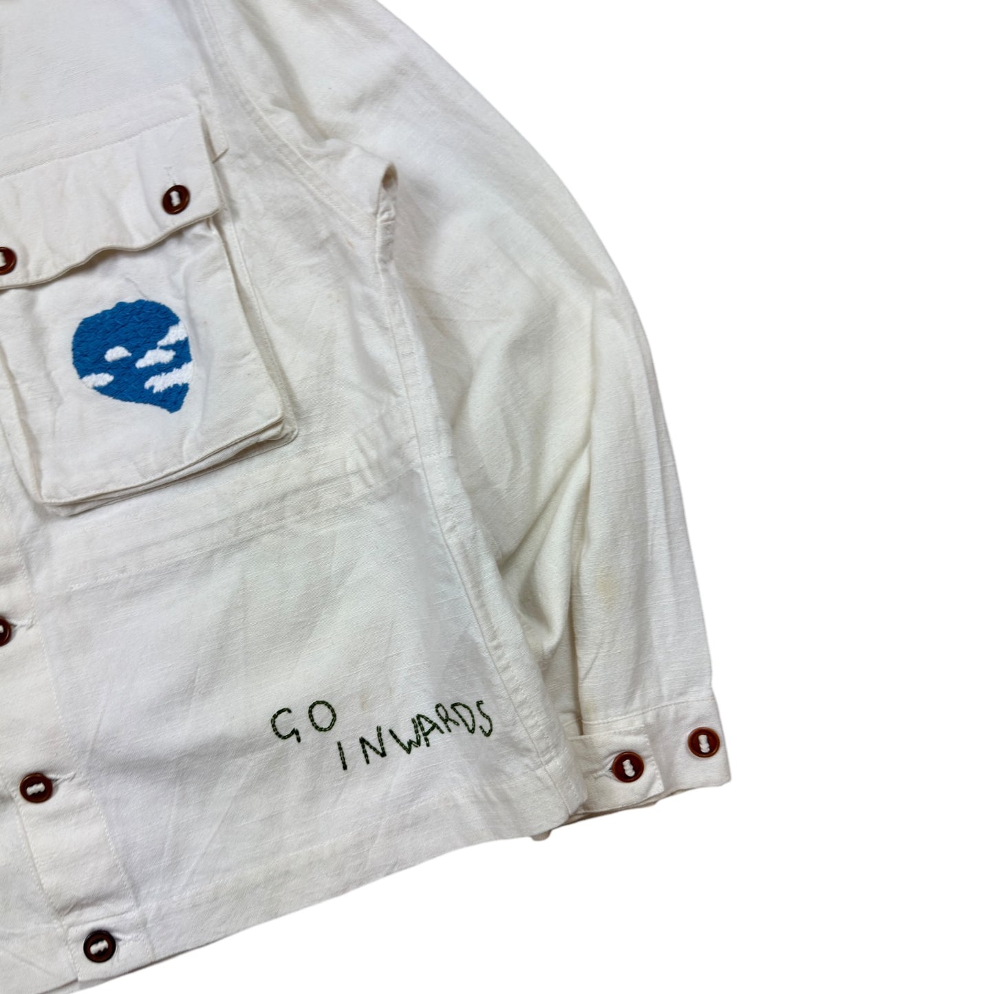 Story MFG Helix White Overshirt Jacket