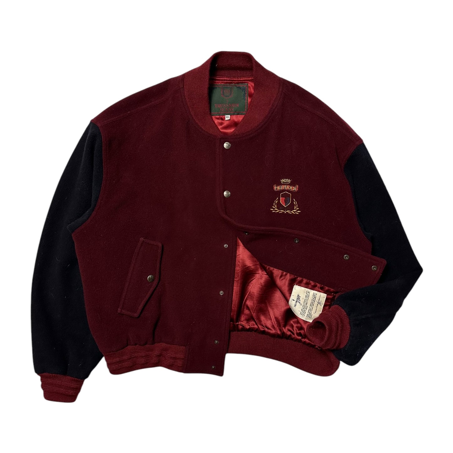 Trussardi Wool Two Tone Varsity Jacket