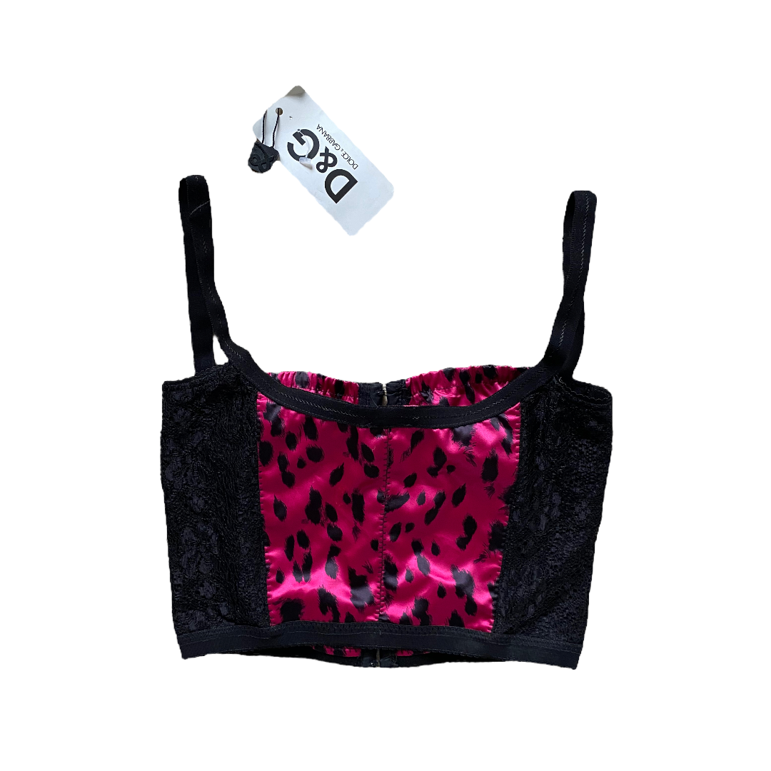 Dolce Gabbana Pink Leopard Print Corset Top – ROBS RACK